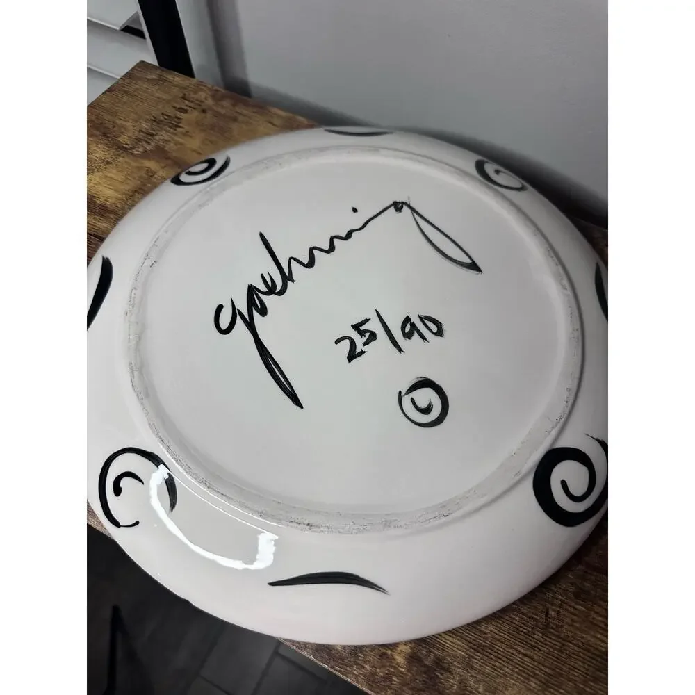 Gaehing 24/90 Black And White Circular Design With Swirls Cookie Platter L 12